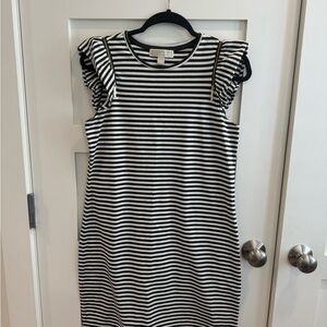 Michael Kors Olive and White Striped Dress